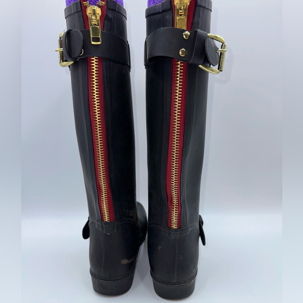 Steve Madden DREENCH knee high rain boots with flaw on strap